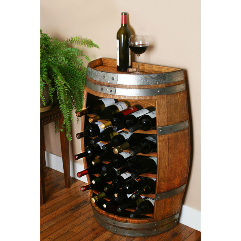 Millwood Pines Alek 28 Bottle Solid Wood Floor Wine Bottle Rack in